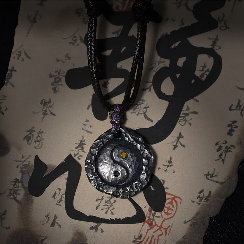 Buddha Stones 999 Sterling Silver Tai Chi Yin Yang Design Harmonia Naszyjnik Wisiorek - image 2