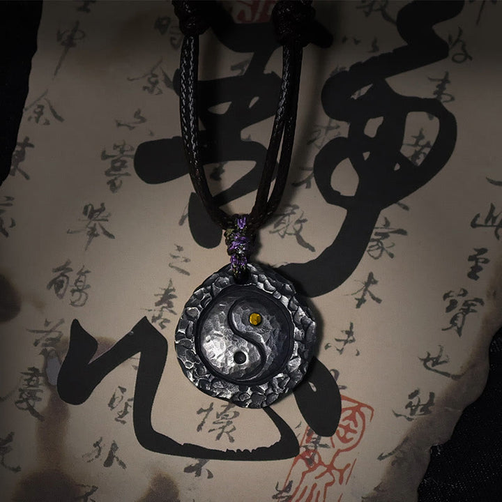 Buddha Stones 999 Sterling Silver Tai Chi Yin Yang Design Harmonia Naszyjnik Wisiorek - image 2