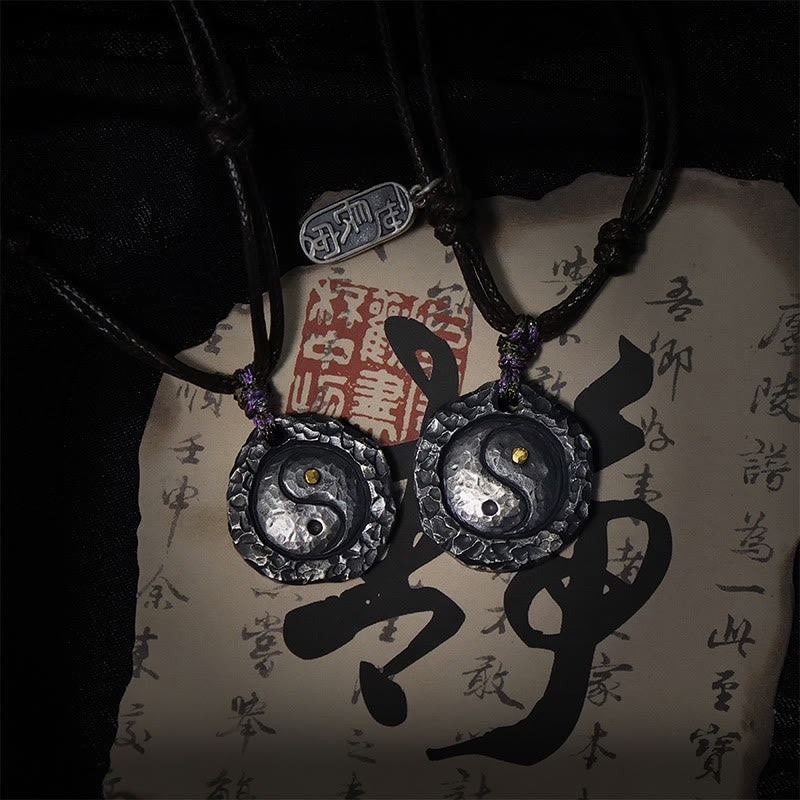 Buddha Stones 999 Sterling Silver Tai Chi Yin Yang Design Harmonia Naszyjnik Wisiorek - image 11