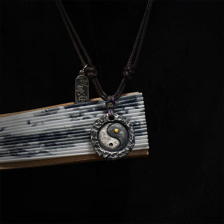 Buddha Stones 999 Sterling Silver Tai Chi Yin Yang Design Harmonia Naszyjnik Wisiorek - image 8