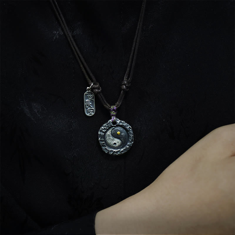 Buddha Stones 999 Sterling Silver Tai Chi Yin Yang Design Harmonia Naszyjnik Wisiorek - image 5