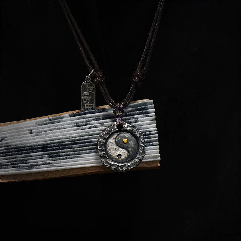 Buddha Stones 999 Sterling Silver Tai Chi Yin Yang Design Harmonia Naszyjnik Wisiorek - image 9