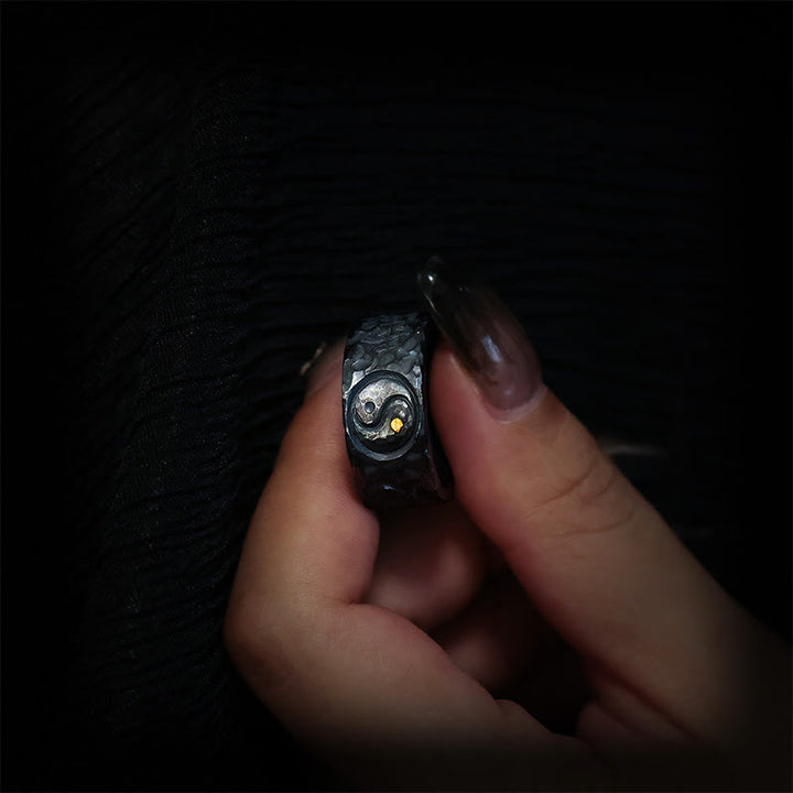 Pierścionek Buddha Stones ze srebra próby 999 Yin Yang Balance - image 8