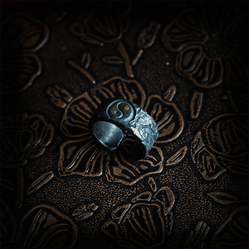 Pierścionek Buddha Stones ze srebra próby 999 Yin Yang Balance - image 1