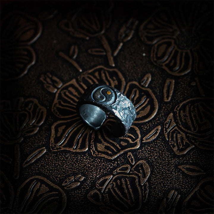 Pierścionek Buddha Stones ze srebra próby 999 Yin Yang Balance - image 1