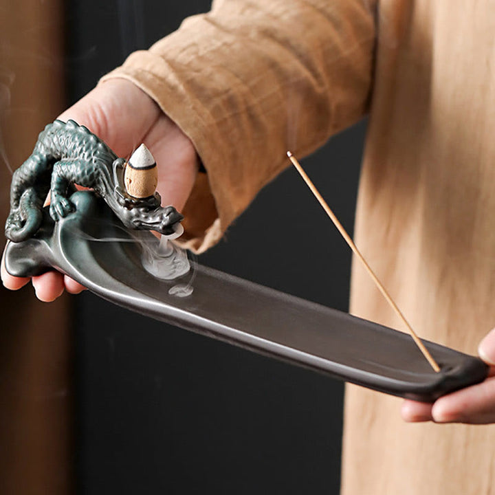 Buddha Stones Księżyc Królik PiXiu Góra Uzdrawiająca Ceramiczna Kadzielnica Dekoracja - image 9