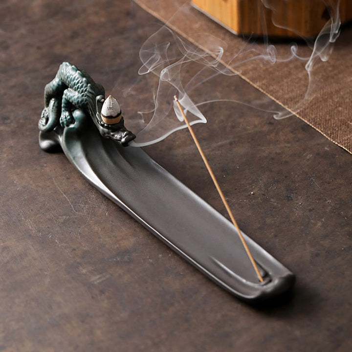 Buddha Stones Księżyc Królik PiXiu Góra Uzdrawiająca Ceramiczna Kadzielnica Dekoracja - image 10