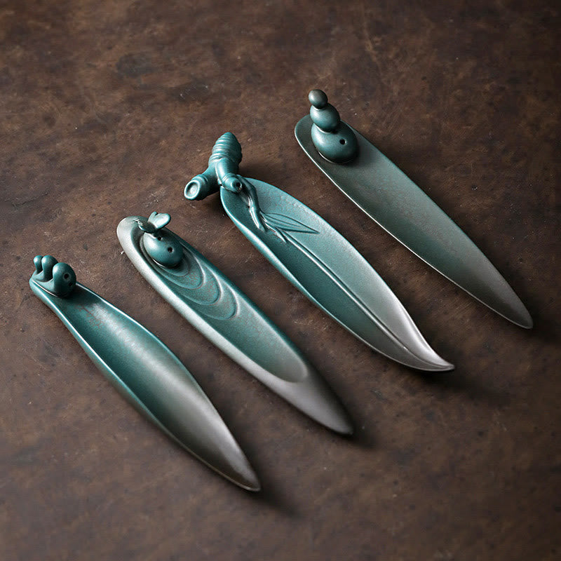 Buddha Stones Trzy Kamienie Fale Motyl Bambus Uzdrawiający Ceramiczny Patyk Kadzidło Dekoracja - image 1