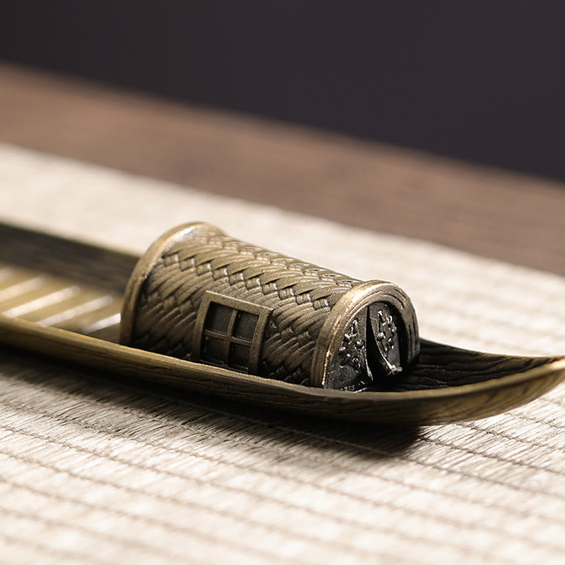 Buddha Stones, łódź rybaka, stop, uchwyt na kadzidełka, uzdrawiający palnik kadzideł, dekoracja - image 5