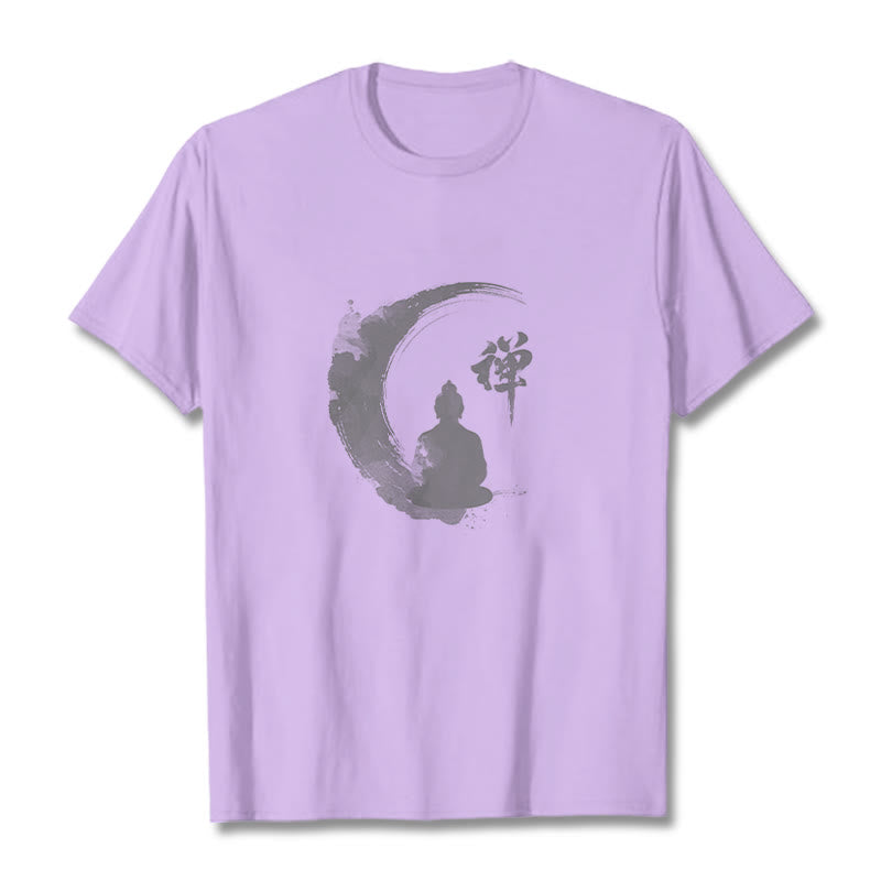 Koszulka z nadrukiem Buddha Stones Buddy Medytujący Budda Wzór Bawełna T-shirt - Śliwka - 2XL - image 15