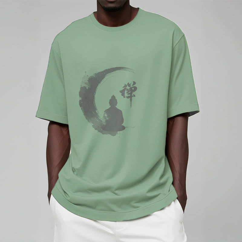 Koszulka z nadrukiem Buddha Stones Buddy Medytujący Budda Wzór Bawełna T-shirt - image 13