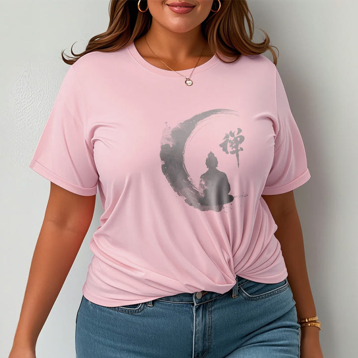 Koszulka z nadrukiem Buddha Stones Buddy Medytujący Budda Wzór Bawełna T-shirt - image 9
