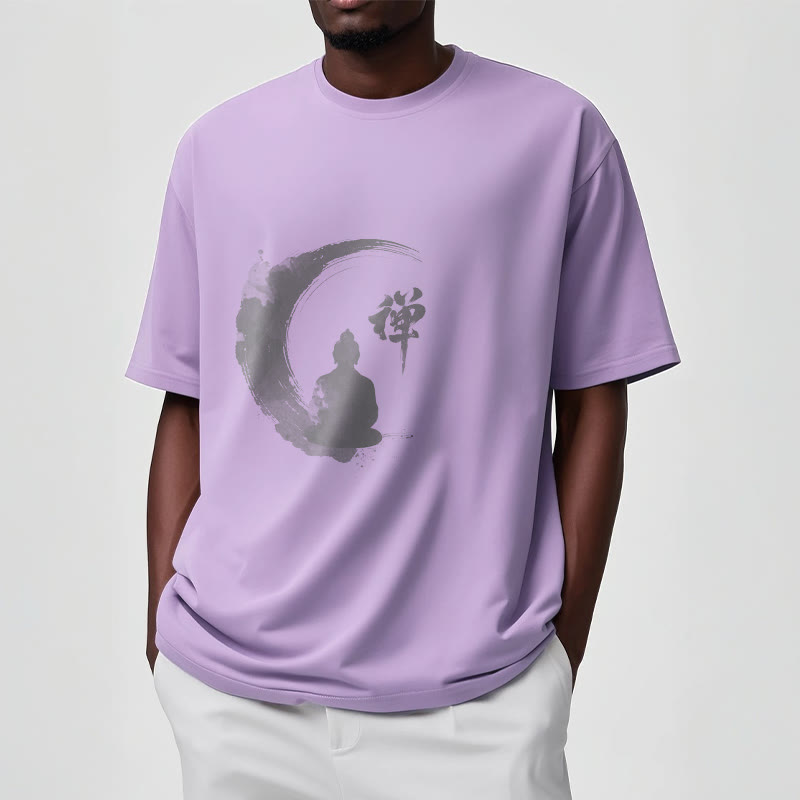 Koszulka z nadrukiem Buddha Stones Buddy Medytujący Budda Wzór Bawełna T-shirt - image 16
