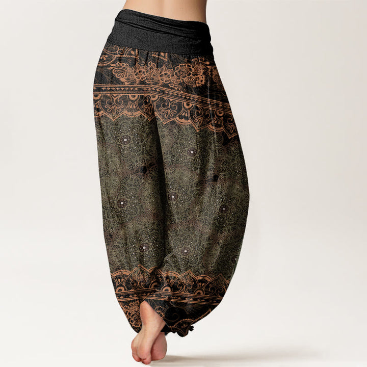 Buddha Stones Eleganckie Kwiaty Mandali Projekt Damskie Spodnie Harem Elastyczny Pas - image 10