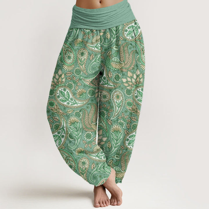 Buddha Stones Kwiaty Nerkowca Pawie Słoneczniki Projekt Damskie Spodnie Harem Elastyczna Talia - ŚredniaAkwamaryna - US22, UK/AU26, EU54 (6XL) - image 5