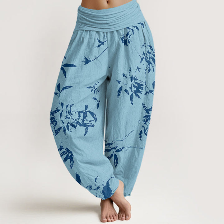 Spodnie haremowe damskie z elastycznym pasem i wzorem Buddha Stones - DeepSkyBlue - US22, UK/AU26, EU54 (6XL) - image 5