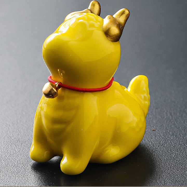 Buddha Stones Dzwon Smoka Uzdrawiający Ceramiczny Kadzielnica Dekoracja Biurka