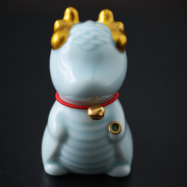 Buddha Stones Dzwon Smoka Uzdrawiający Ceramiczny Kadzielnica Dekoracja Biurka