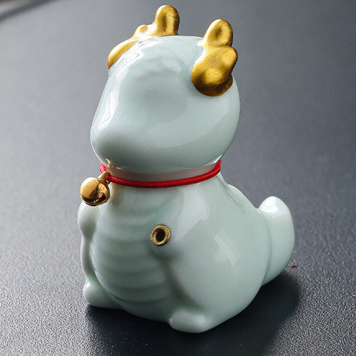 Buddha Stones Dzwon Smoka Uzdrawiający Ceramiczny Kadzielnica Dekoracja Biurka