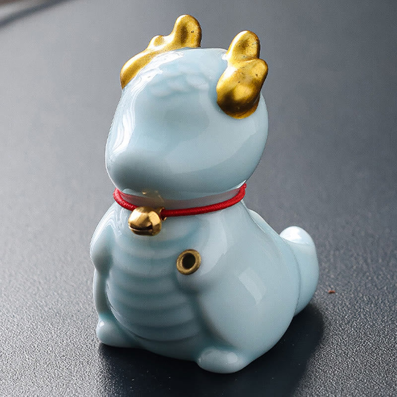 Buddha Stones Dzwon Smoka Uzdrawiający Ceramiczny Kadzielnica Dekoracja Biurka