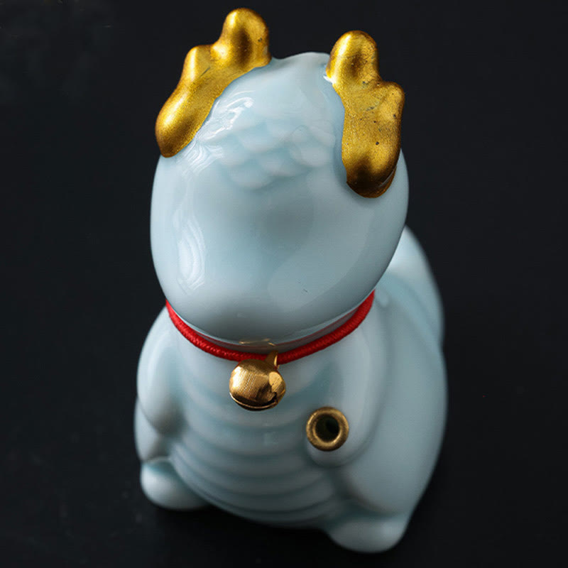 Buddha Stones Dzwon Smoka Uzdrawiający Ceramiczny Kadzielnica Dekoracja Biurka