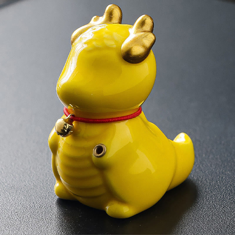 Buddha Stones Dzwon Smoka Uzdrawiający Ceramiczny Kadzielnica Dekoracja Biurka
