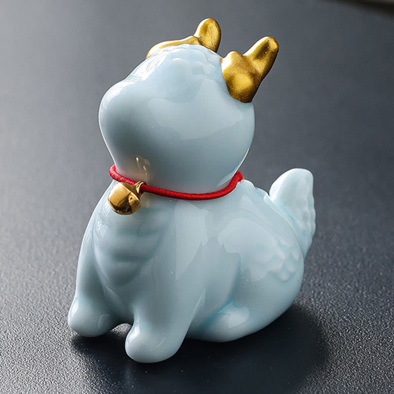 Buddha Stones Dzwon Smoka Uzdrawiający Ceramiczny Kadzielnica Dekoracja Biurka