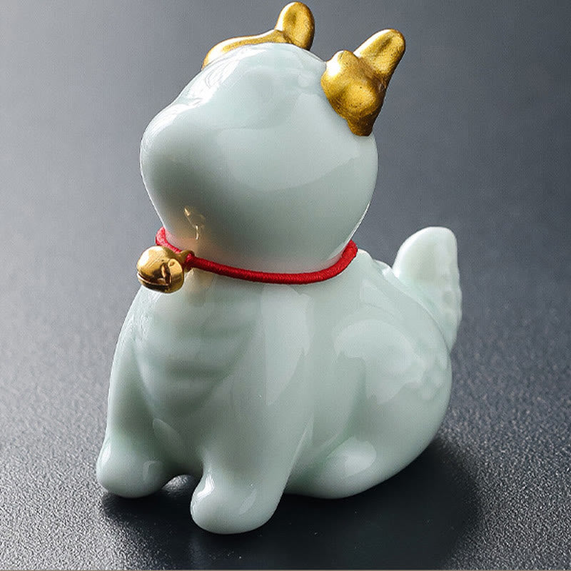 Buddha Stones Dzwon Smoka Uzdrawiający Ceramiczny Kadzielnica Dekoracja Biurka