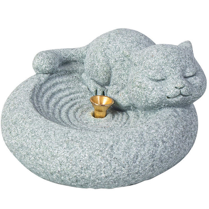 Buddha Stones Uroczy leniwy stojący kot uzdrawiający kadzielnica dekoracja biurka - image 28