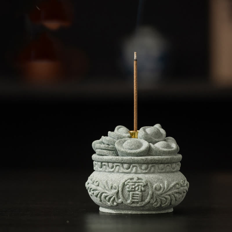 Buddha Stones Chińskie Znaki Fu Ingots Uzdrawiający Kadzielnica Dekoracja Biurka