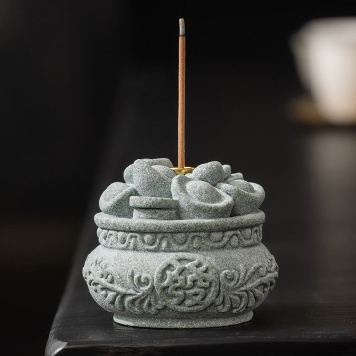 Buddha Stones Chińskie Znaki Fu Ingots Uzdrawiający Kadzielnica Dekoracja Biurka