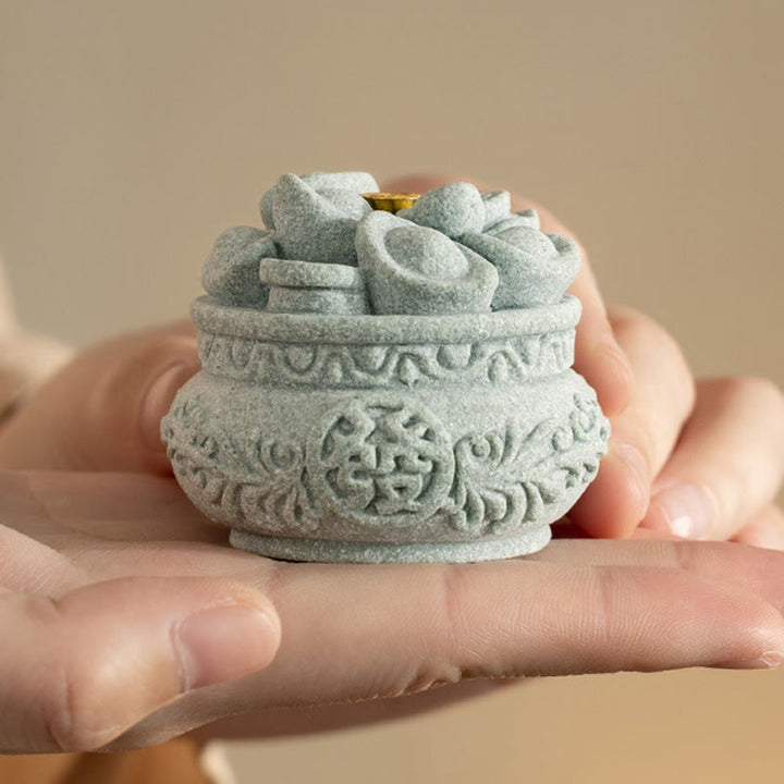 Buddha Stones Chińskie Znaki Fu Ingots Uzdrawiający Kadzielnica Dekoracja Biurka