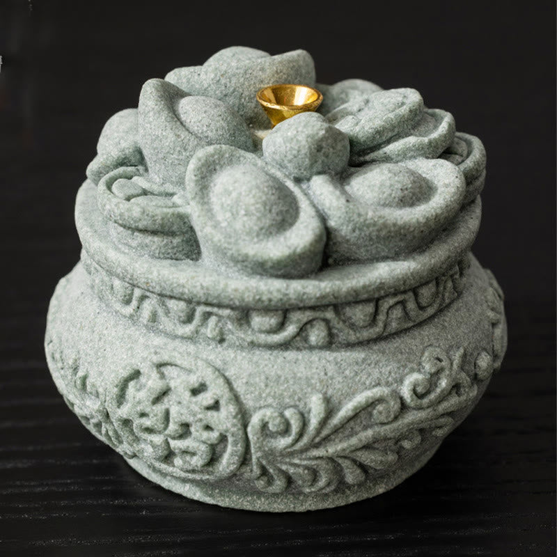 Buddha Stones Chińskie Znaki Fu Ingots Uzdrawiający Kadzielnica Dekoracja Biurka
