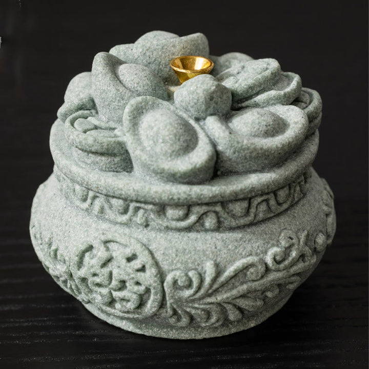 Buddha Stones Chińskie Znaki Fu Ingots Uzdrawiający Kadzielnica Dekoracja Biurka