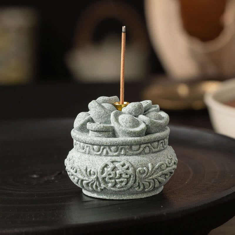 Buddha Stones Chińskie Znaki Fu Ingots Uzdrawiający Kadzielnica Dekoracja Biurka