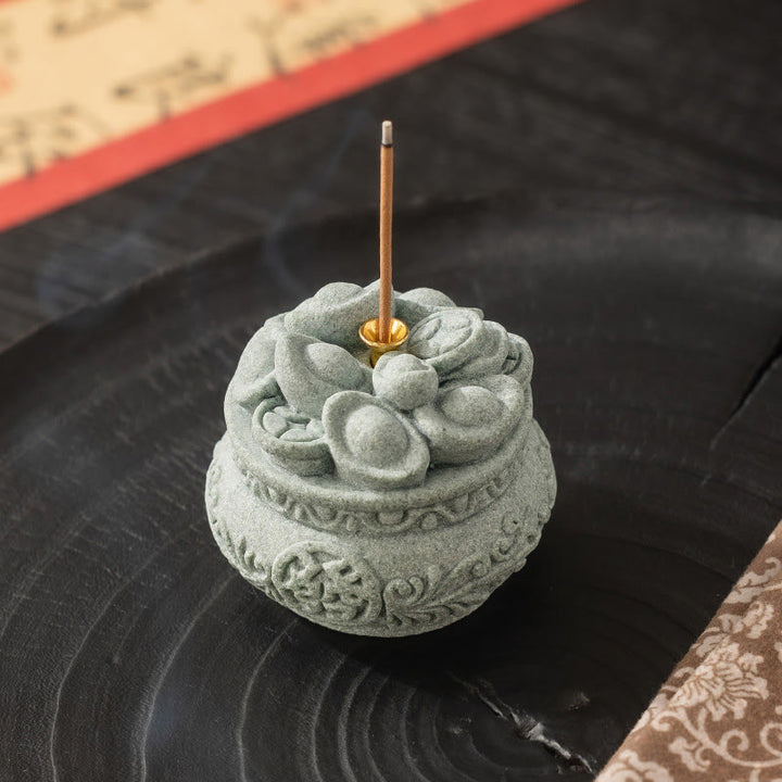 Buddha Stones Chińskie Znaki Fu Ingots Uzdrawiający Kadzielnica Dekoracja Biurka