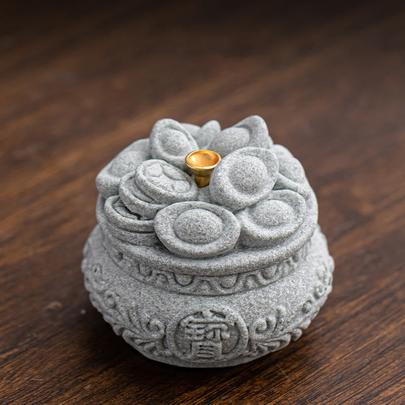 Buddha Stones Chińskie Znaki Fu Ingots Uzdrawiający Kadzielnica Dekoracja Biurka