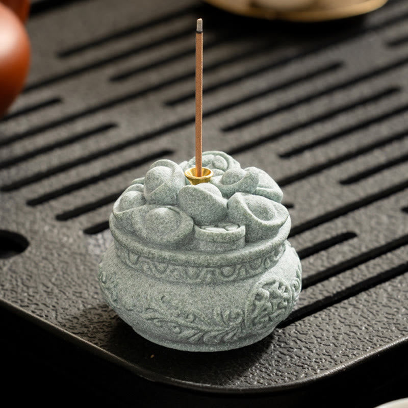 Buddha Stones Chińskie Znaki Fu Ingots Uzdrawiający Kadzielnica Dekoracja Biurka