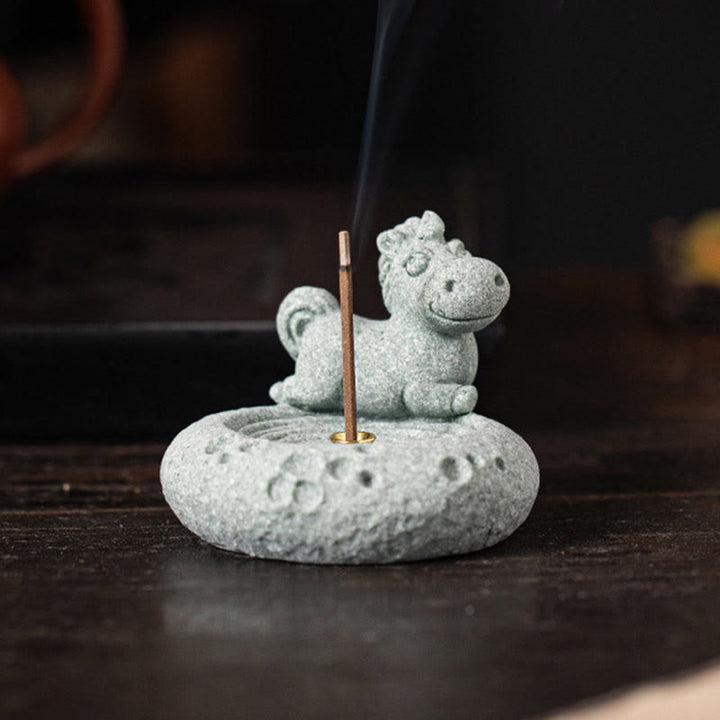 Buddha Stones Chiński Zodiak Uzdrawiający Kadzidło Palnik Dekoracja Biurka