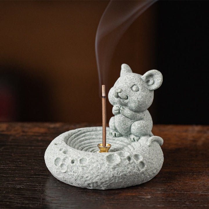 Buddha Stones Chiński Zodiak Uzdrawiający Kadzidło Palnik Dekoracja Biurka