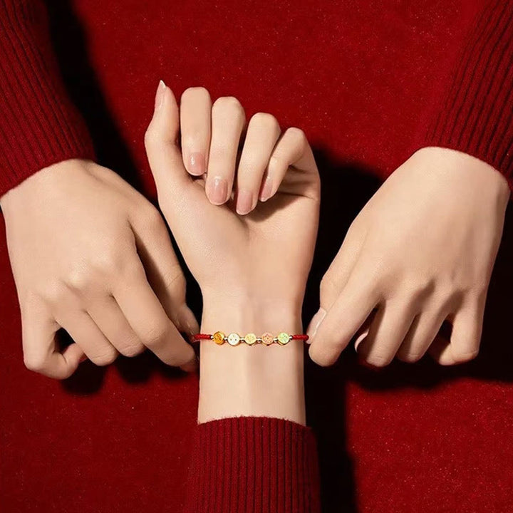 Buddha Stones Czerwony Sznur 925 Srebro Sterling Pięć Sposobów Bransoletka Połączenie Bogactwa - image 4