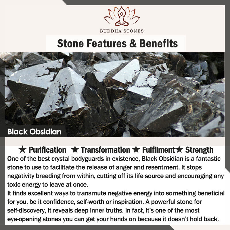 Buddha Stones Czarny Obsydian Czarny Rutilated Quartz Moonstone Cube Strength