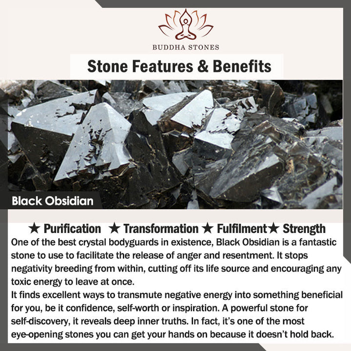 Buddha Stones Czarny Obsydian Czarny Rutilated Quartz Moonstone Cube Strength
