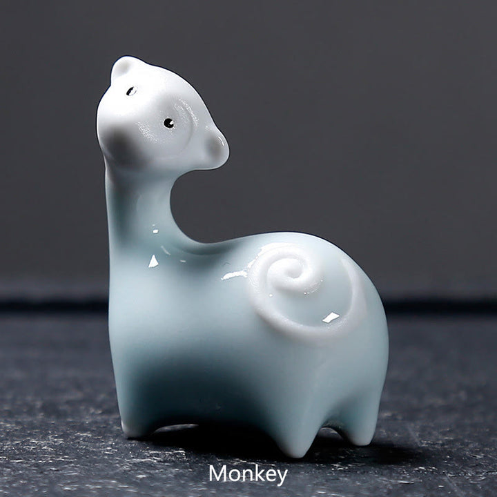 Buddha Stones Chiński Zodiak Ceramiczna Herbata Zwierzę Dom Dekoracja