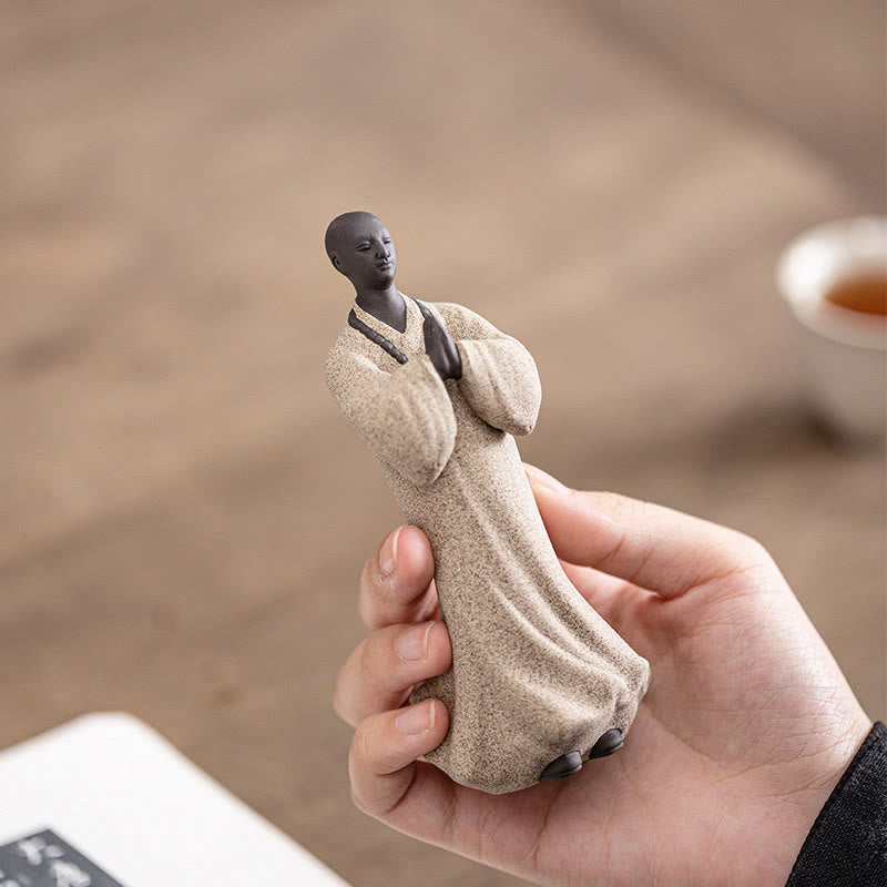 Buddha Stones Medytujący Modlący się Mnich Figurka Ceramiczna Współczucie Spokój Dekoracja Domu - image 17