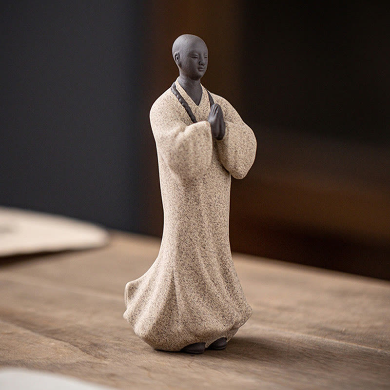 Buddha Stones Medytujący Modlący się Mnich Figurka Ceramiczna Współczucie Spokój Dekoracja Domu - image 15