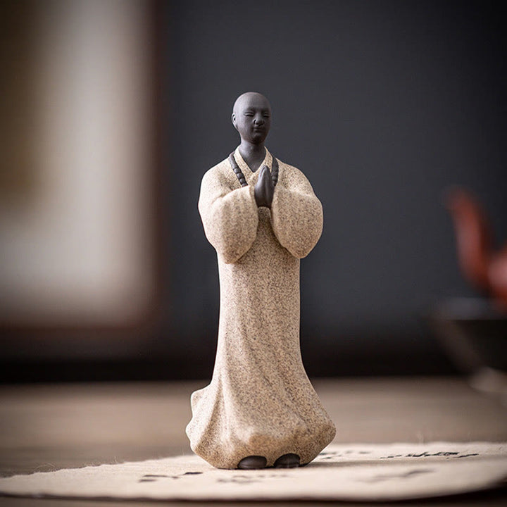 Buddha Stones Medytujący Modlący się Mnich Figurka Ceramiczna Współczucie Spokój Dekoracja Domu