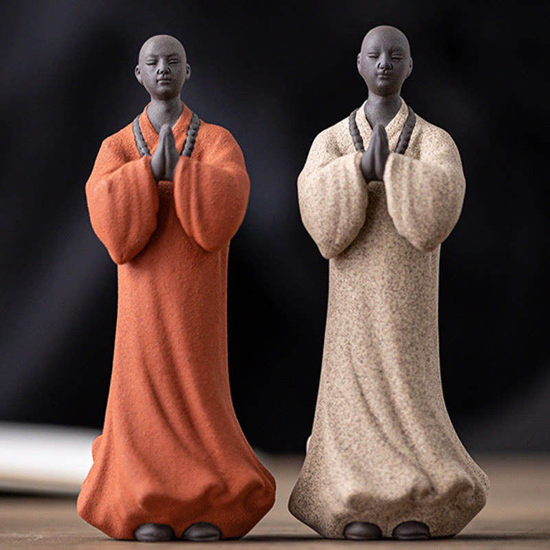 Buddha Stones Medytujący Modlący się Mnich Figurka Ceramiczna Współczucie Spokój Dekoracja Domu - image 9