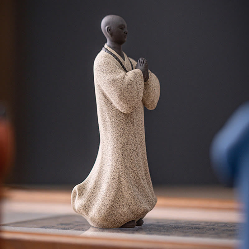 Buddha Stones Medytujący Modlący się Mnich Figurka Ceramiczna Współczucie Spokój Dekoracja Domu - image 16