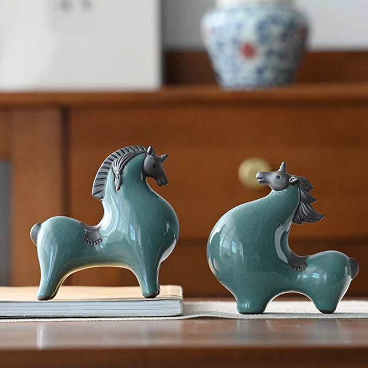 Buddha Stones Głowa W Dół W Górę Koń Ceramiczny Sukces Wolność Dekoracja Domu